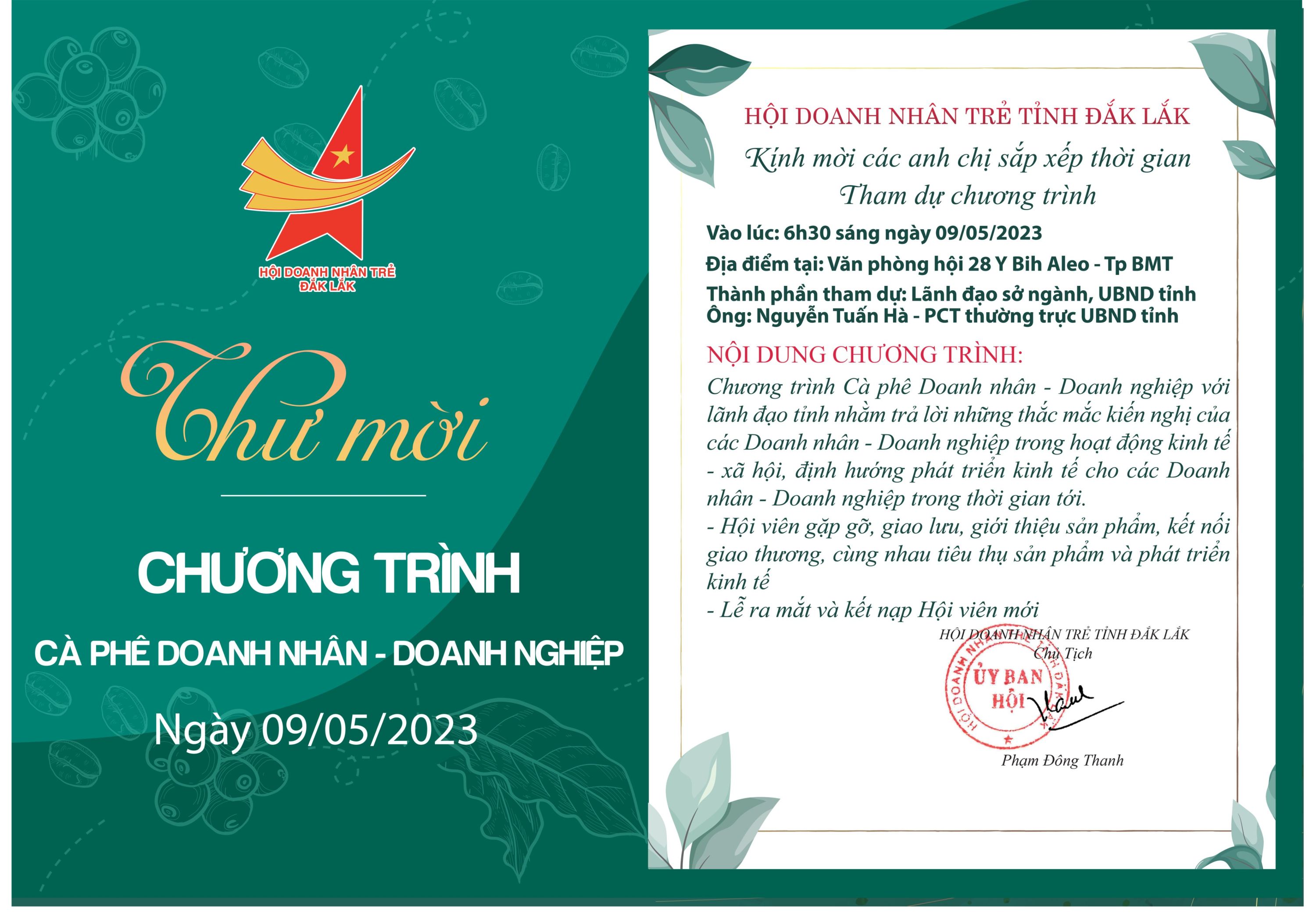 Trân trọng kính gửi: Qúy anh/chị Hội viên thư mời tham dự Chương trình ...