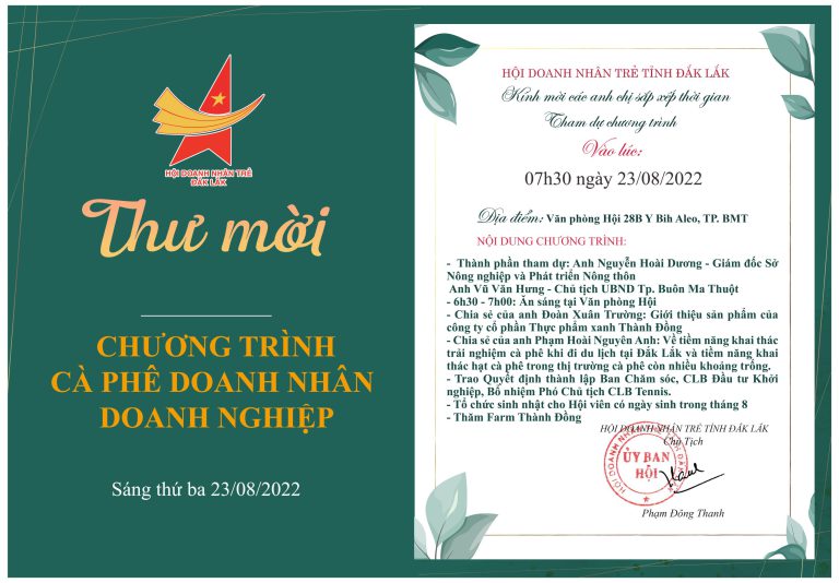 🌈🌈 CHƯƠNG TRÌNH CÀ PHÊ DOANH NHÂN, SÁNG THỨ BA 23/08/2022🌈
