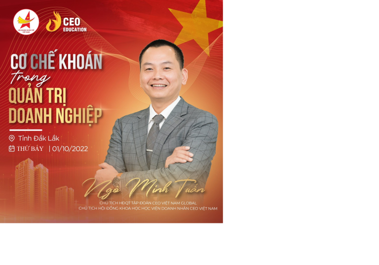 Trân trọng kính gửi các anh chị Hội viên: Thông tin về khóa học “CƠ CHẾ KHOÁN TOÀN DIỆN TRONG DOANH NGHIỆP” diễn giả Ngô Minh Tuấn ngày 01/10/2022