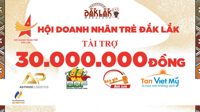 HỘI DOANH NHÂN TRẺ TỈNH ĐẮK LẮK – NHÀ TÀI TRỢ ĐỒNG CHO GIẢI ĐẮK LẮK MARATHON 2023 “CAO NGUYÊN VẪY GỌI”