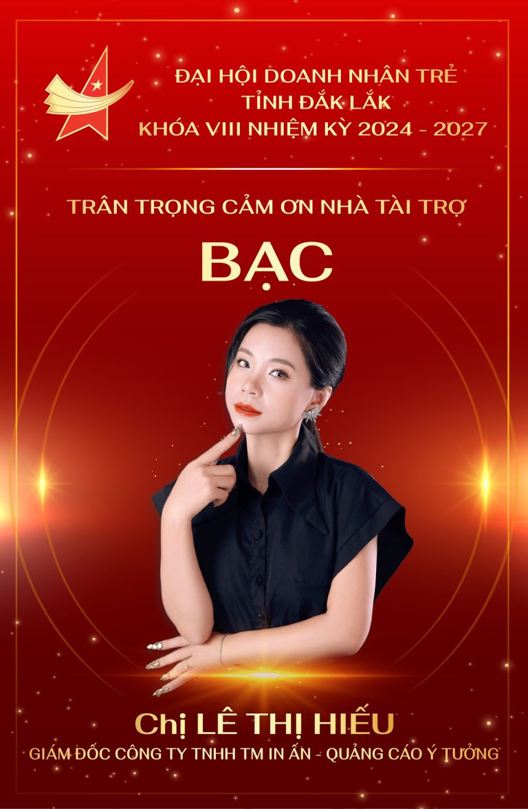 Công ty TNHH TM In ấn – Quảng cáo Ý Tưởng – Nhà tài trợ Bạc đồng hành cùng Đại hội Doanh nhân trẻ tỉnh Đắk Lắk